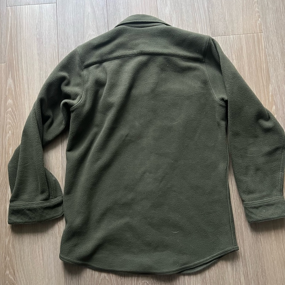 LL Bean Top Womens Size Small Reg Green Button Up Long Sleeve Shacket Shirt - Picture 2 of 3